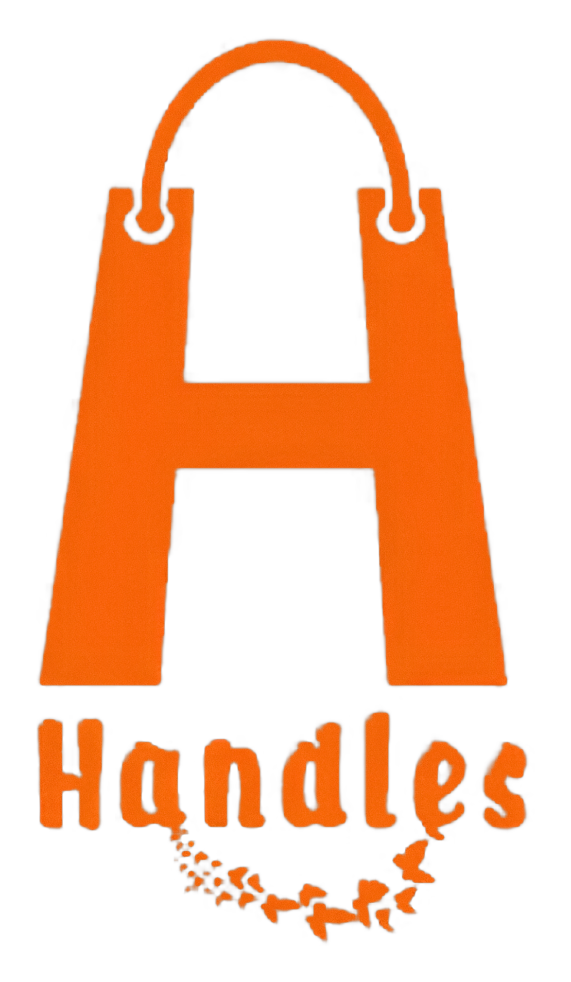 Mac Handles logo mark — H bag handle with butterfly trail