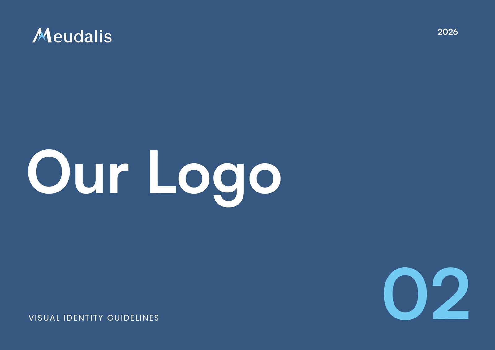 Meudalis brand concept board with island silhouette and colour palette