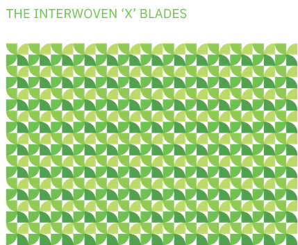 Xpedient interwoven X-blades logo mark